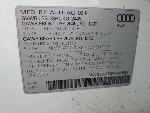 WA1LFAFP3FA046568 - 2015 AUDI Q5 PREMIUM PLUS 白色 照片 13