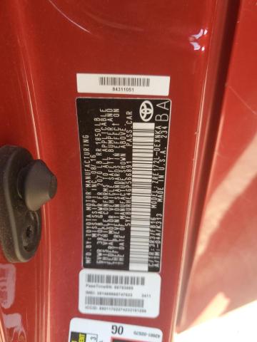 5YFBURHE4GP566891 - 2016 TOYOTA COROLLA L RED photo 12