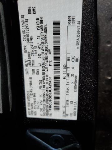 1FMCU9GD6JUA26400 - 2018 FORD ESCAPE SE Grafit fotoğraf 13