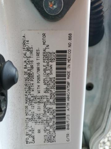 3TMLU4EN7EM160765 - 2014 TOYOTA TACOMA DOUBLE CAB 白色 照片 13