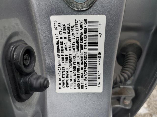 19XFC2F59GE238320 - 2016 HONDA CIVIC LX 银色 照片 12