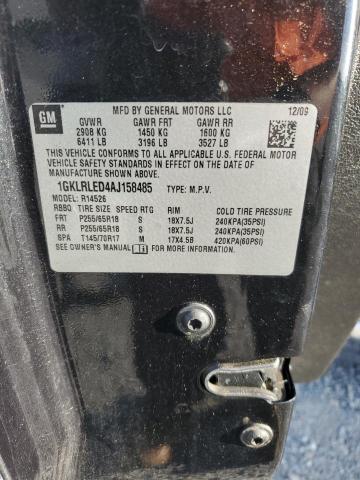 1GKLRLED4AJ158485 - 2010 GMC ACADIA SLE BLACK photo 13