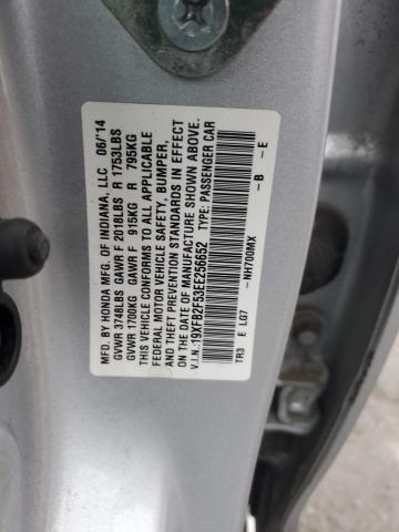 19XFB2F53EE256652 - 2014 HONDA CIVIC LX SILVER photo 12