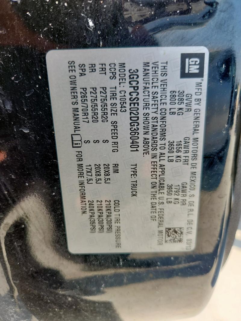 3GCPCSE02DG360401 - 2013 CHEVROLET SILVERADO C1500 LT 黑色 照片 12