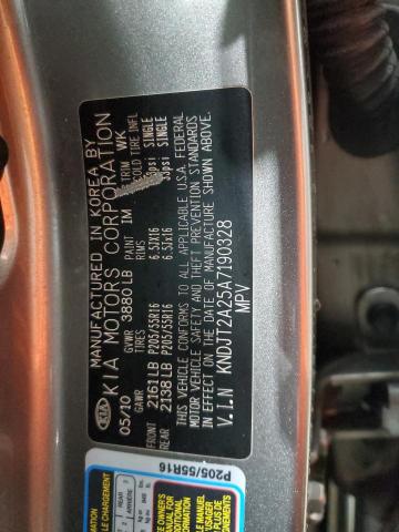 KNDJT2A25A7190328 - 2010 KIA SOUL + GRAY photo 14