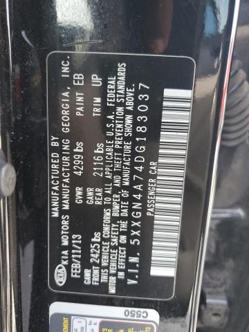 5XXGN4A74DG183037 - 2013 KIA OPTIMA EX Schwarz Foto 12