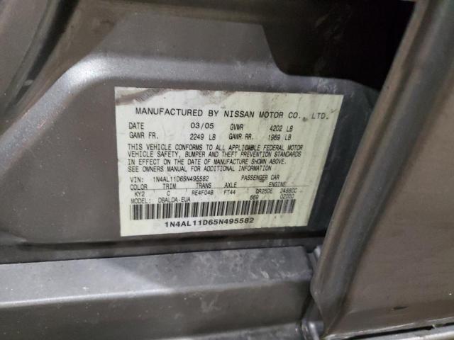 1N4AL11D65N495582 - 2005 NISSAN ALTIMA S SILVER photo 12