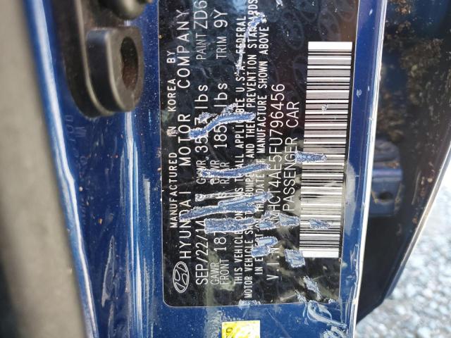 KMHCT4AE5FU796456 - 2015 HYUNDAI ACCENT GLS Mavi foto 12