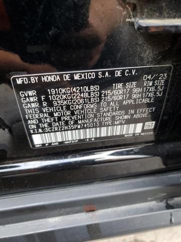 3CZRZ2H35PM745013 - 2023 HONDA HR-V LX Siyah fotoğraf 13