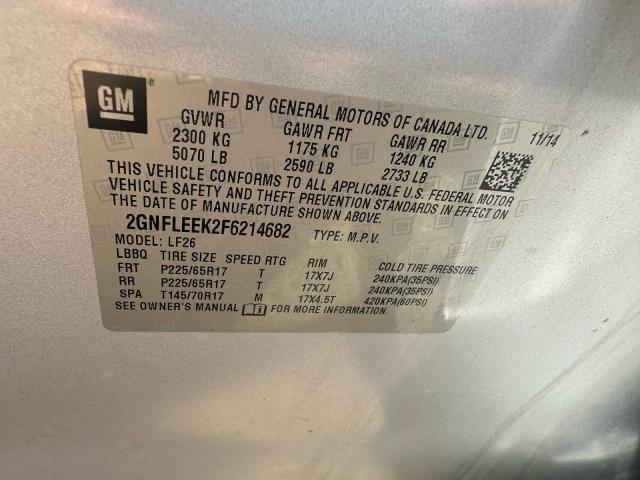 2GNFLEEK2F6214682 - 2015 CHEVROLET EQUINOX LS GRAY photo 10