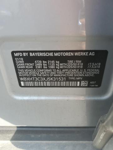 WBXHT3C3XJ5K31531 - 2018 BMW X1 XDRIVE28I 银色 照片 13