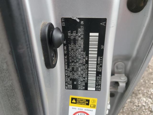 5TDBK3EH1BS077429 - 2011 TOYOTA HIGHLANDER BASE Gümüş fotoğraf 13