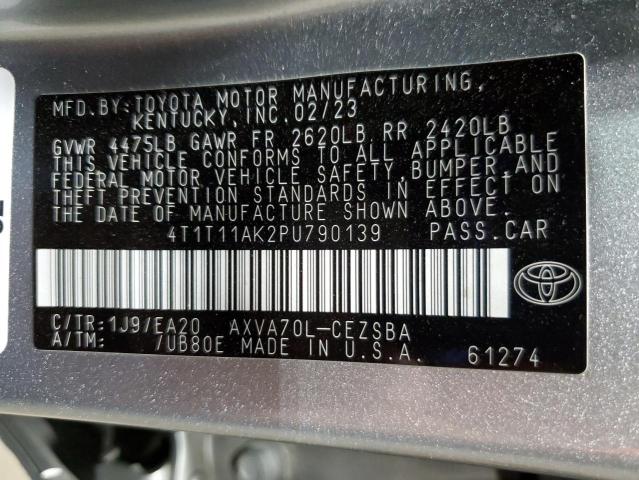 4T1T11AK2PU790139 - 2023 TOYOTA CAMRY SE NIGHT SHADE SILVER photo 12