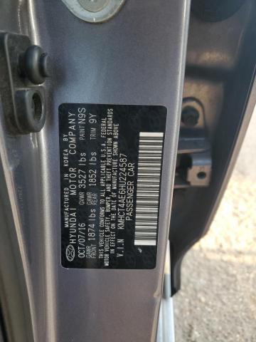 KMHCT4AE6HU224587 - 2017 HYUNDAI ACCENT SE ვერცხლისფერი ფოტო 12