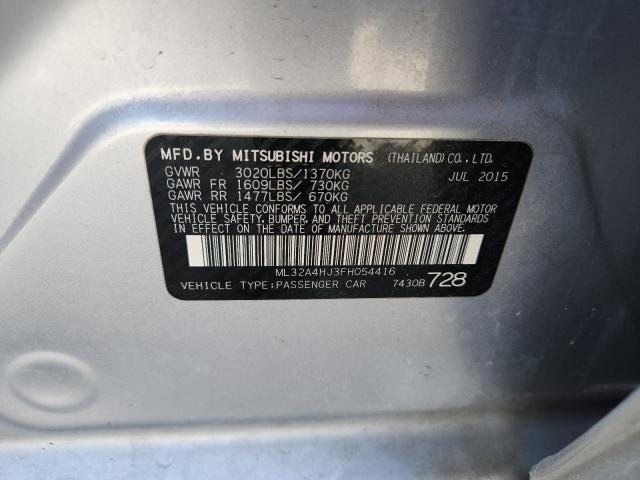 ML32A4HJ3FH054416 - 2015 MITS MIRAGE ES Gümüş foto 12
