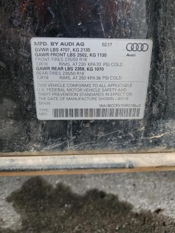 WA1BCCFS7HR015624 - 2017 AUDI Q3 PREMIUM BLACK photo 13