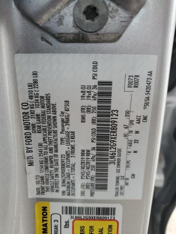 3LN6L2G9XER809123 - 2014 LINCOLN MKZ SILVER photo 12