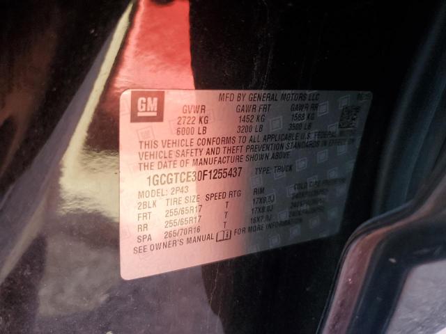 1GCGTCE30F1255437 - 2015 CHEVROLET COLORADO Z71 BLACK photo 12