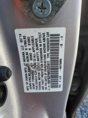 19XFB2F86EE222411 - 2014 HONDA CIVIC EX Արծաթագույն լուսանկար 12