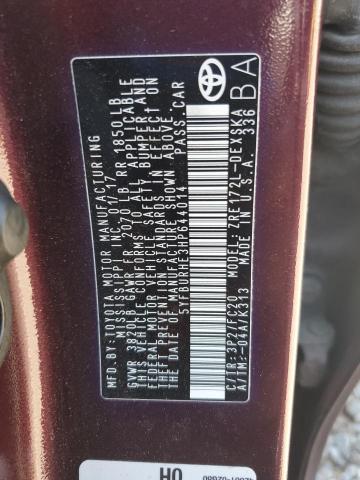 5YFBURHE3HP644014 - 2017 TOYOTA COROLLA L 勃艮第红 照片 12