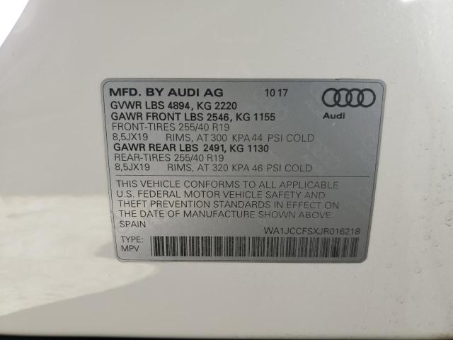 WA1JCCFSXJR016218 - 2018 AUDI Q3 PREMIUM PLUS Ağ foto 12