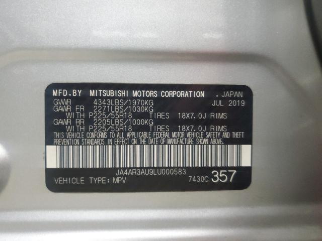 JA4AR3AU9LU000583 - 2020 MITS OUTLANDER SPORT ES ვერცხლისფერი ფოტო 13