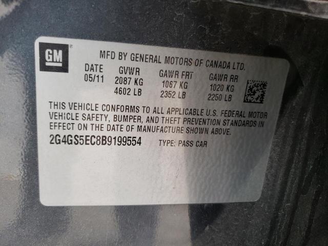 2G4GS5EC8B9199554 - 2011 BUICK REGAL CXL GRAY photo 12