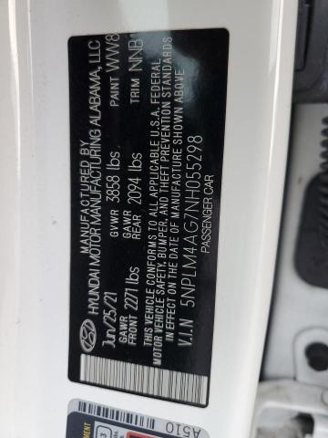 5NPLM4AG7NH055298 - 2022 HYUNDAI ELANTRA SEL WHITE photo 12