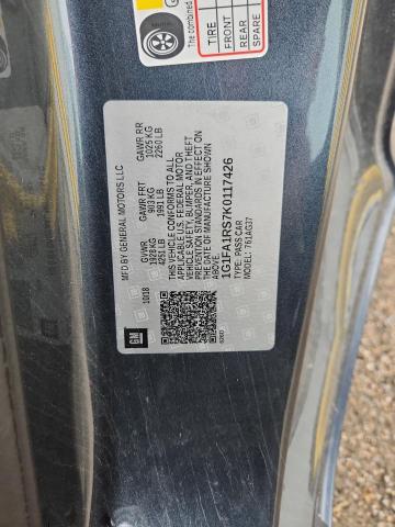 1G1FA1RS7K0117426 - 2019 CHEVROLET CAMARO LS ნაცრისფერი ფოტო 12