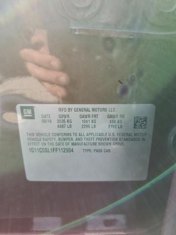 1G11C5SL1FF112904 - 2015 CHEVROLET MALIBU 1LT Бордовый фото 12