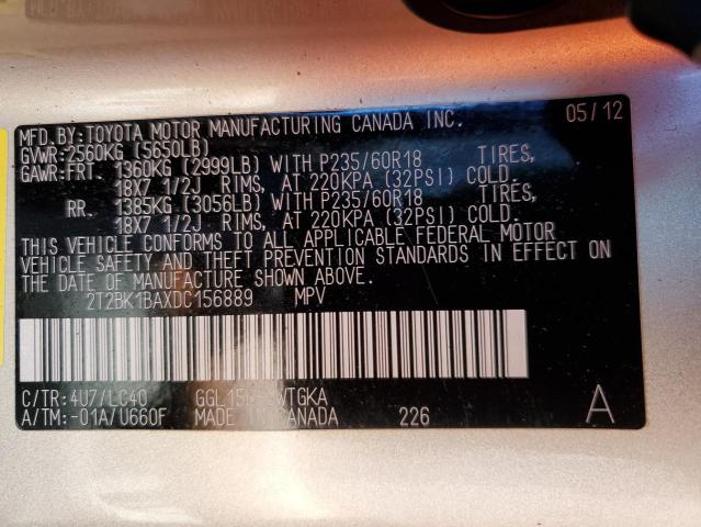 2T2BK1BAXDC156889 - 2013 LEXUS RX 350 BASE თაფლისფერი ფოტო 14