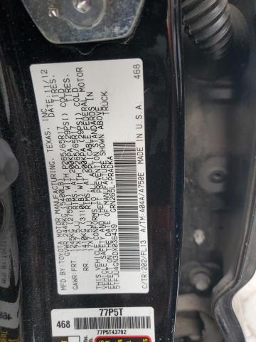 5TFJU4GN3DX036439 - 2013 TOYOTA TACOMA DOUBLE CAB PRERUNNER BLACK photo 13