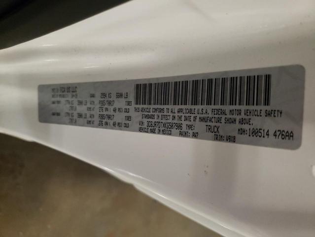 3C6JR7DTXKG507906 - 2019 RAM 1500 CLASS TRADESMAN Blanc photo 12