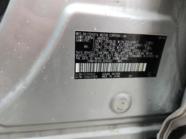 JTMBFREV6EJ000683 - 2014 TOYOTA RAV4 LE SILVER photo 13