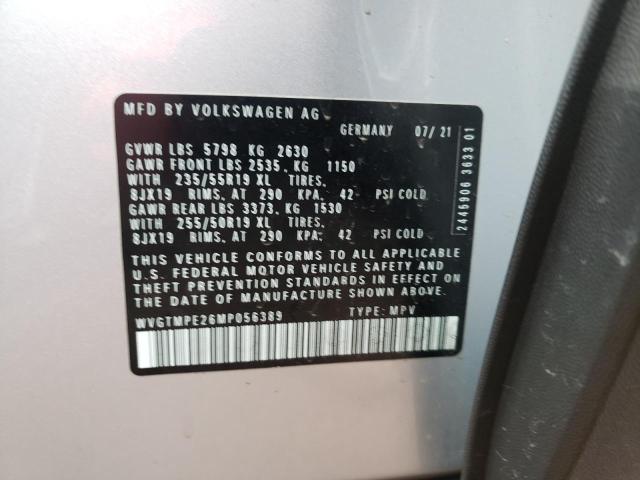 WVGTMPE26MP056389 - 2021 VOLKSWAGEN ID.4 PRO S ვერცხლისფერი ფოტო 12