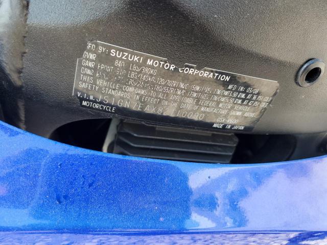 JS1GN7EAX82110090 - 2008 SUZUKI GSX-R600 BLUE photo 9
