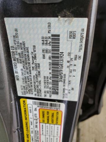 3FA6P0T91GR131924 - 2016 FORD FUSION SE ნაცრისფერი ფოტო 12