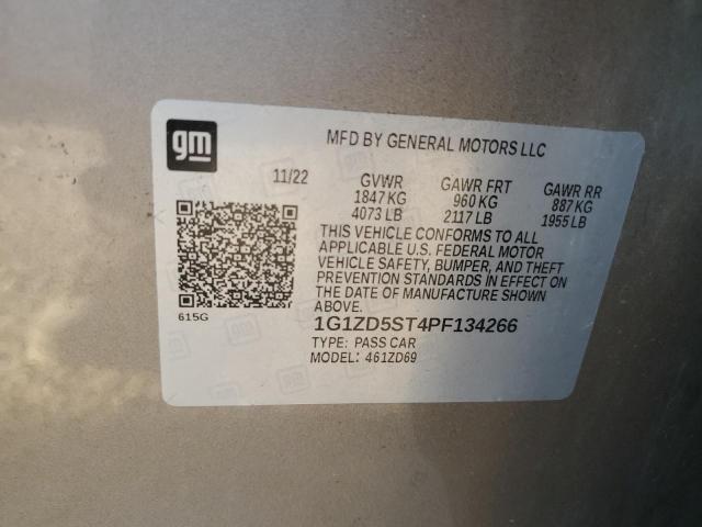 1G1ZD5ST4PF134266 - 2023 CHEVROLET MALIBU LT BEIGE photo 12