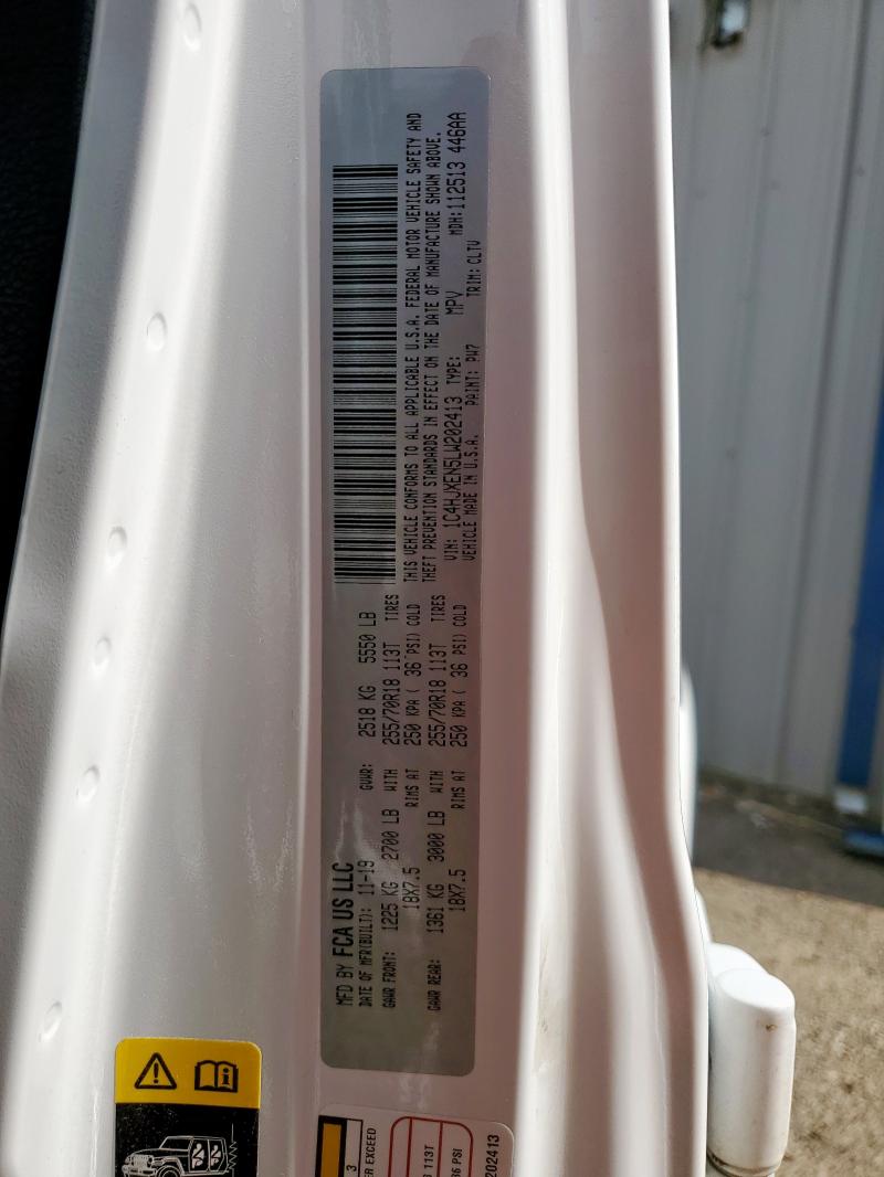 1C4HJXEN5LW202413 - 2020 JEEP WRANGLER U SAHARA WHITE photo 13