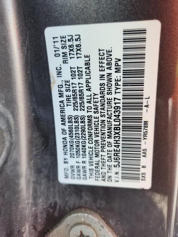 5J6RE4H3XBL043917 - 2011 HONDA CR-V LX GRAY photo 13
