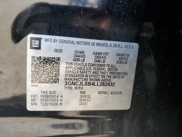 3GNCJLSB4LL282832 - 2020 CHEVROLET TRAX 1LT 黑色 照片 13