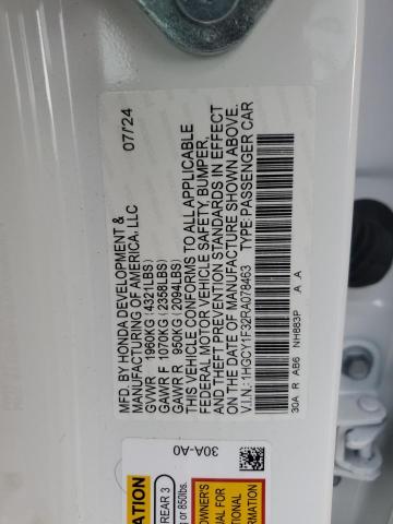 1HGCY1F32RA078463 - 2024 HONDA ACCORD EX WHITE photo 12