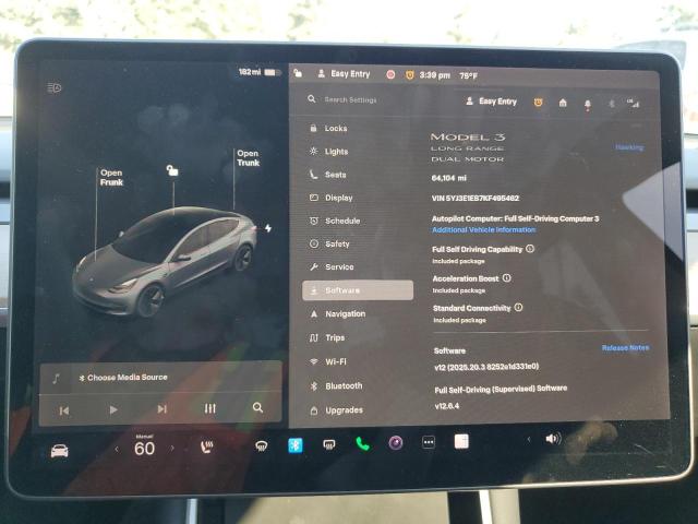 5YJ3E1EB7KF495462 - 2019 TESLA MODEL 3 GRAY photo 9