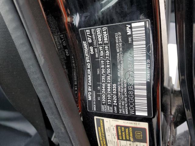 WDCGG8JB3DF968762 - 2013 MERCEDES-BENZ GLK 350 4MATIC BLACK photo 13