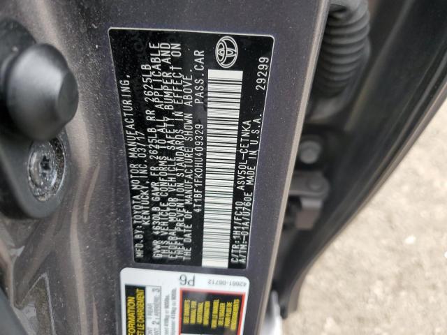 4T1BF1FK0HU409329 - 2017 TOYOTA CAMRY LE GRAY photo 12