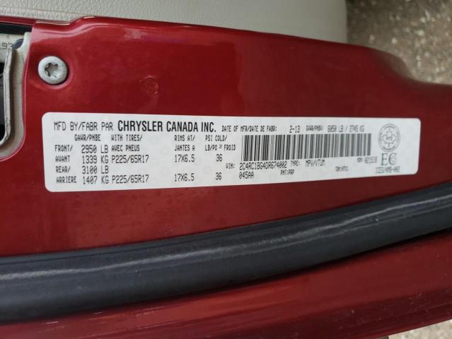 2C4RC1BG4DR674002 - 2013 CHRYSLER TOWN & COU TOURING Qırmızı foto 13