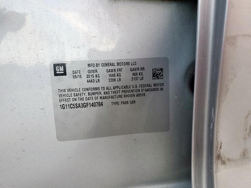 1G11C5SA3GF140784 - 2016 CHEVROLET MALIBU LIM LT SILVER photo 12