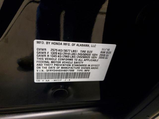 5FRYD4H8XHB017098 - 2017 ACURA MDX ADVANCE BLACK photo 13