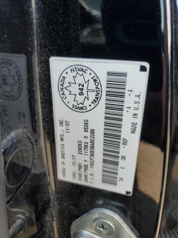 1HGCP36838A802086 - 2008 HONDA ACCORD EXL BLACK photo 12