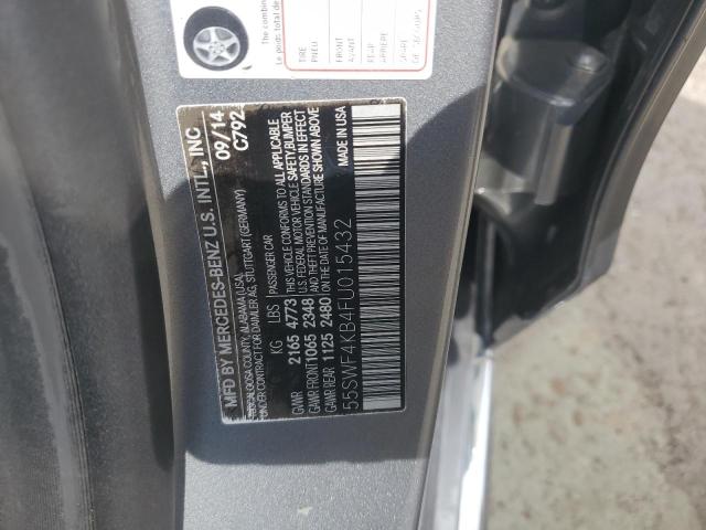 55SWF4KB4FU015432 - 2015 MERCEDES-BENZ C 300 4MATIC SILVER photo 12